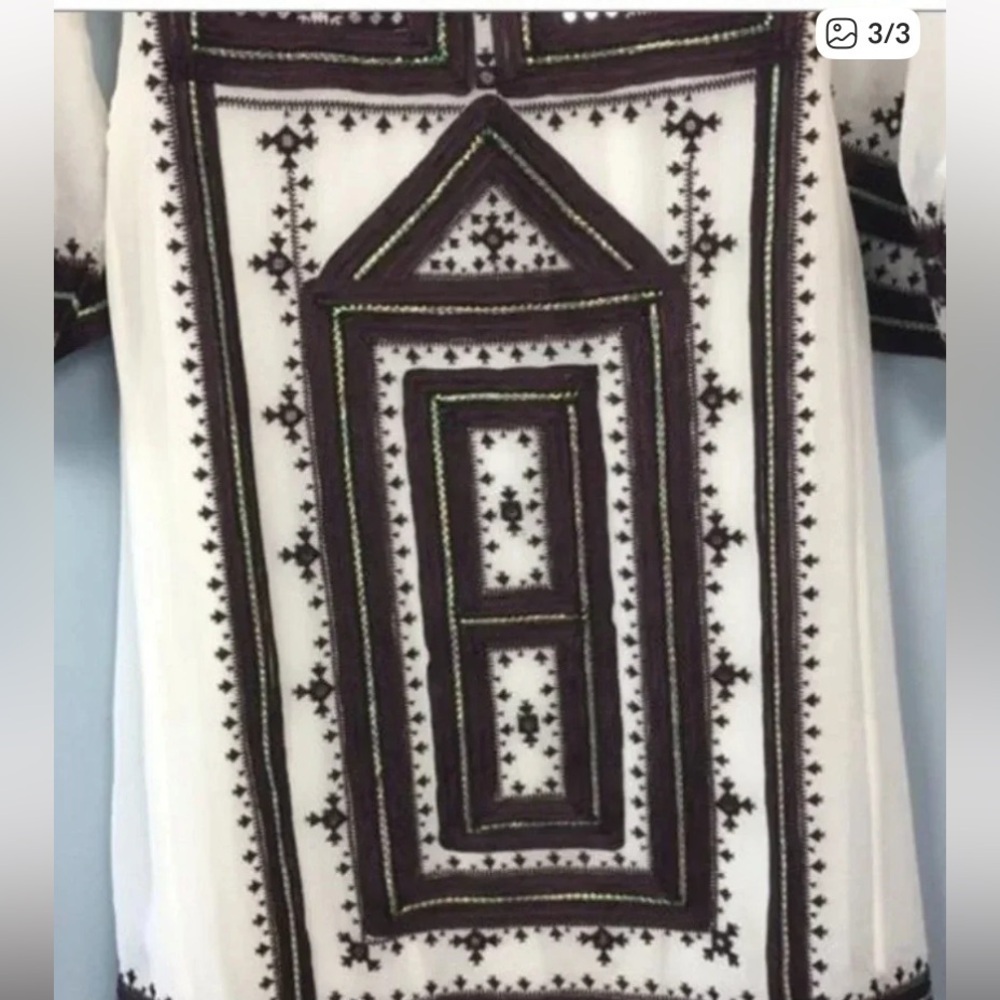 Calypso St Barth embellished silk dress size S Bohemian Embroidered - Picture 3 of 3